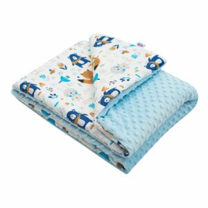 New Baby Detská deka z Minky Medvedíci modrá