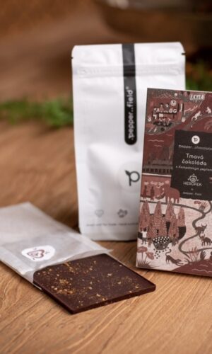 Tmavá čokoláda s Kampotským korením - .pepper..chocolate (50g) + 20g Kampotského korenia✅ kampotský pepř