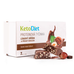 KetoDiet Proteínové tyčinky Lieskový oriešok a príchuť Čokoláda (7 ks – 7 porcií) - test na koronavírus