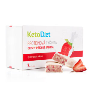 KetoDiet Proteínové tyčinky Crispy príchuť Jahoda (7 ks – 7 porcií) - test na koronavírus