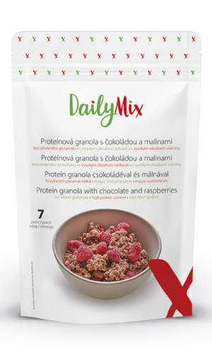 DailyMix Proteínová granola s čokoládou a malinami (7 porcií) - DailyMix - Ketomix