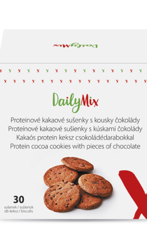 DailyMix Proteínové kakaové sušienky s kúskami čokolády (30 sušienok) - DailyMix - Ketomix