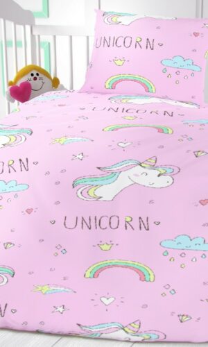 Detské bavlnené obliečky do postieľky Unicorn